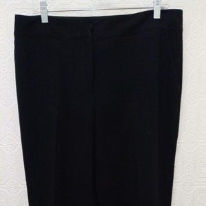 St. John Caviar Black Emma Fit Flat Front Straight Leg Trouser Pants Size 12